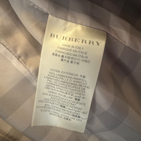 Burberry 100% Lambskin Leather Trench Coat – Taupe, Size 8 (Made in Italy) - Picture 7 of 10